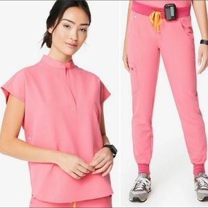 Figs Neon Pink Mandarin and Zamora Scrubs Set XXS, XS